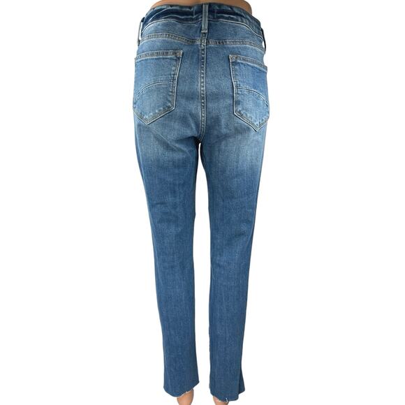 Driftwood Jackie High Rise Blue Embroidered Tribal Boho Skinny Denim Jeans 28 - Picture 3 of 6